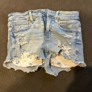 American Eagle Blue Distressed Jean Shorts